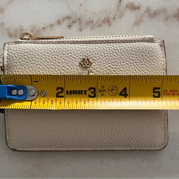 Nanette Lepore Small Taupe Leather Gold Hardware Card Holder Wristlet Wallet - Picture 6 of 6